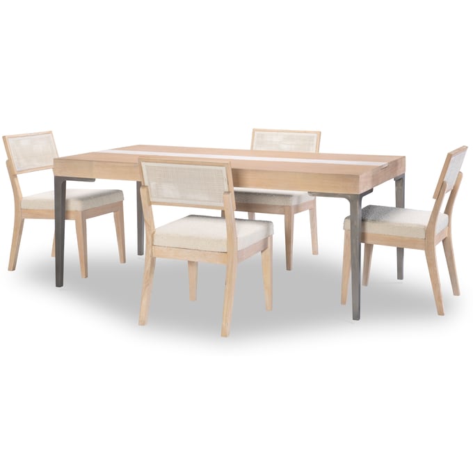 Legacy Furniture Biscayne Blonde Malabar Travertine Insert 5pc Dining Room Set LGC-1500-120K-140-DR-S1