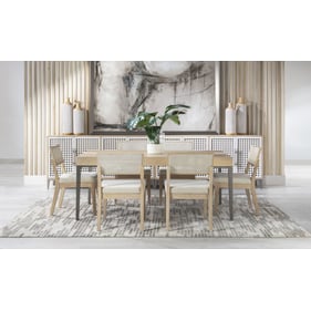 Legacy Furniture Biscayne Blonde Malabar Travertine Insert 7pc Dining Room ...