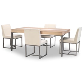 Legacy Furniture Biscayne Blonde Malabar Travertine Insert 5pc Dining Room ...