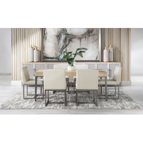 Legacy Furniture Biscayne Blonde Malabar Travertine Insert 7pc Dining Room ...