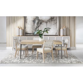 Legacy Furniture Biscayne Blonde Malabar Travertine 5pc Dining Room Set Wit...