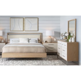 Legacy Furniture Biscayne Blonde Malabar 4pc King Upholstered Panel Bedroom...