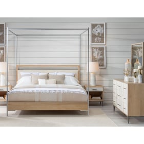 Legacy Furniture Biscayne Blonde Malabar 4pc Queen Canopy Bedroom Set With ...