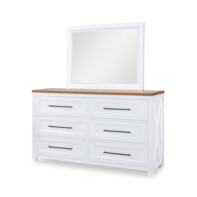 Legacy Furniture Franklin White 6 Drawers Dresser And Mirror LGC-1561-1200C-DRMR