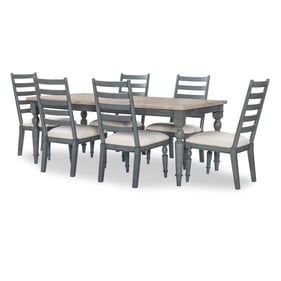 Legacy Furniture Easton Hills Distressed Denim Stone Washed 7pc Dining Room...