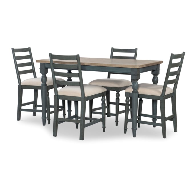 Legacy Furniture Easton Hills Distressed Denim Stone Washed 5pc Counter Height Set LGC-1650-921-CNT-S1