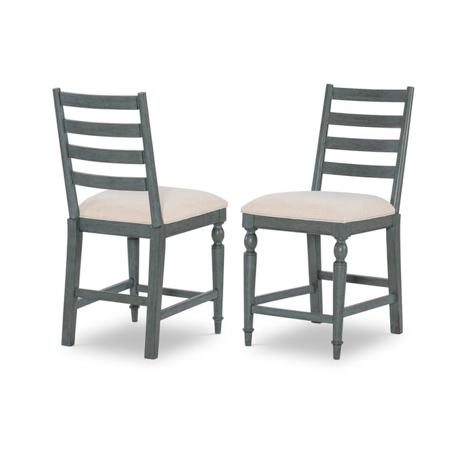 2 Legacy Furniture Easton Hills Distressed Denim Stone Washed Counter Height Chairs LGC-1650-945