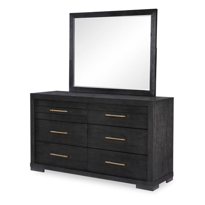 Legacy Furniture Westwood Charred Oak Wood Dresser And Mirror LGC-1731-1200C-0200-DRMR