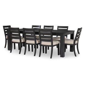 Legacy Furniture Westwood Black Oak 9pc Rectangle Dining Room Set with Ladd...