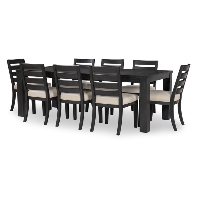 Legacy Furniture Westwood Black Oak 9pc Rectangle Dining Room Set with Ladder Back Chair LGC-1731-222-DR-S3