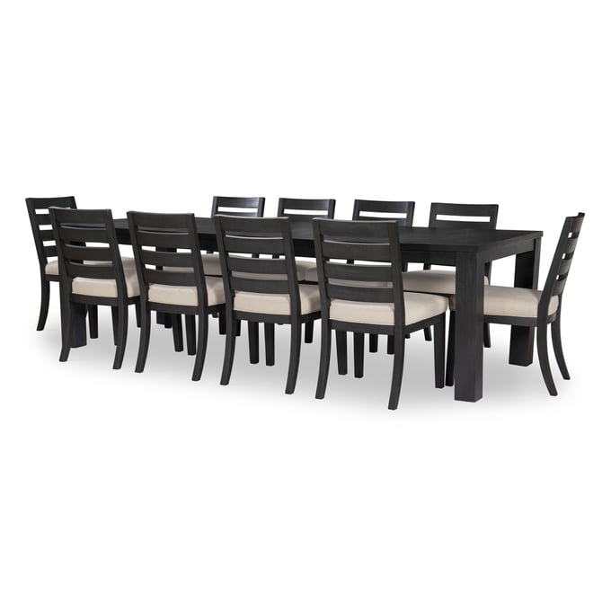 Legacy Furniture Westwood Black Oak 11pc Rectangle Dining Room Set with Ladder Back Chair LGC-1731-222-DR-S4