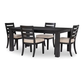 Legacy Furniture Westwood Black Oak 5pc Rectangle Dining Room Set with Ladd...