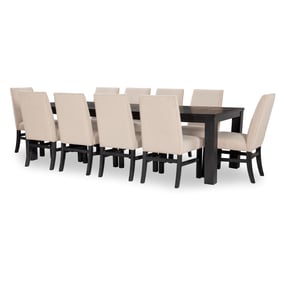 Legacy Furniture Westwood Black Oak 11pc Rectangle Dining Room Set with Uph...