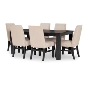 Legacy Furniture Westwood Black Oak 7pc Rectangle Dining Room Set with Upho...