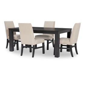 Legacy Furniture Westwood Black Oak 5pc Rectangle Dining Room Set with Upho...