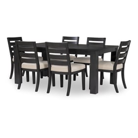 Legacy Furniture Westwood Black Oak 7pc Rectangle Dining Room Set with Ladd...