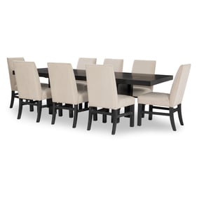 Legacy Furniture Westwood Black Oak 9pc Dining Room Set with Upholstered Si...