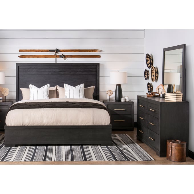 Legacy Furniture Westwood Charred Oak 4pc Bedroom Set with Cal King Panel Bed LGC-1731-410-BR-S2