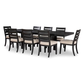 Legacy Furniture Westwood Black Oak 9pc Dining Room Set with Ladder Back Ch...