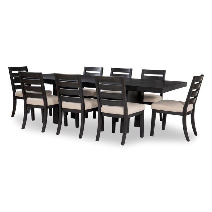 Legacy Furniture Westwood Black Oak 9pc Dining Room Set with Ladder Back Chair LGC-1731-722K-DR-S2