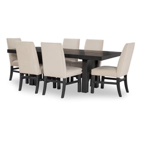 Legacy Furniture Westwood Black Oak 7pc Dining Room Set with Upholstered Si...