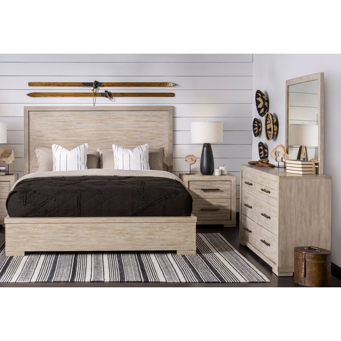 Legacy Furniture Westwood Weathered Oak 4pc Bedroom Set with King Panel Bed LGC-1732-410-BR-S5