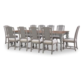 Legacy Furniture Kingston Brown Tweed Gray 11pc Dining Room Set With Louver...