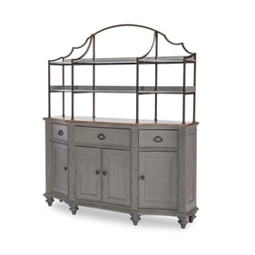 Legacy Furniture Kingston Brown Tweed Gray Server with Hutch