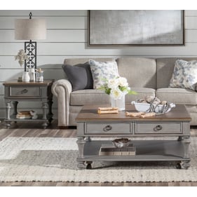 Legacy Furniture Kingston Brown Tweed Gray 3pc Coffee Table Set