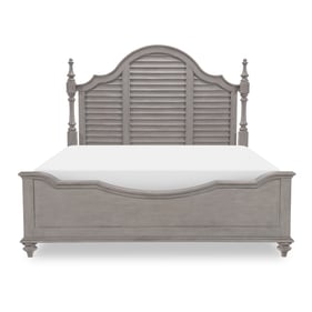 Legacy Furniture Kingston Tweed Gray Louvered Queen Poster Bed