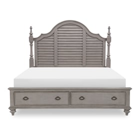 Legacy Furniture Kingston Tweed Gray Drawer King Poster Bed