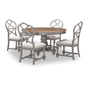 Legacy Furniture Kingston Brown Tweed Gray Round 5pc Dining Room Set