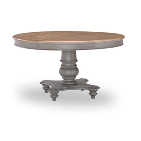 Legacy Furniture Kingston Brown Tweed Gray Round Pedestal Dining Table