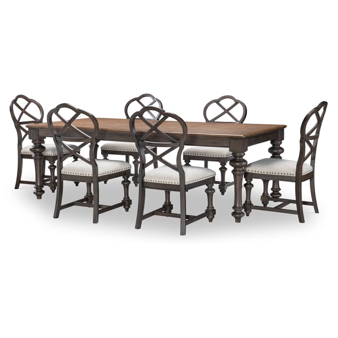 Legacy Furniture Kingston Brown Dark Sable 7pc Dining Room Set LGC-2312-122-140-DR-S2