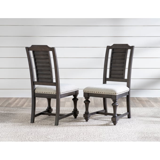 2 Legacy Furniture Kingston Dark Sable Louvered Side Chairs LGC-2312-340