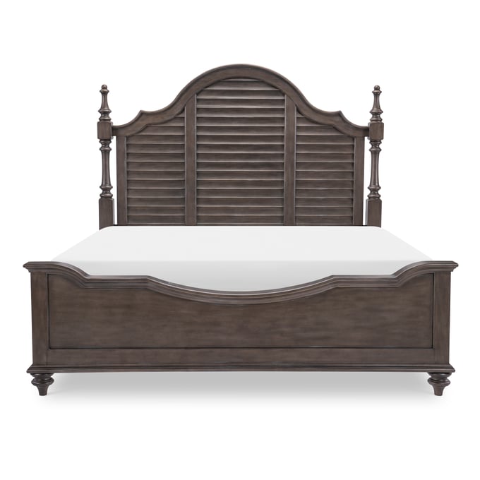 Legacy Furniture Kingston Dark Sable Louvered Queen Poster Bed LGC-2312-4105K