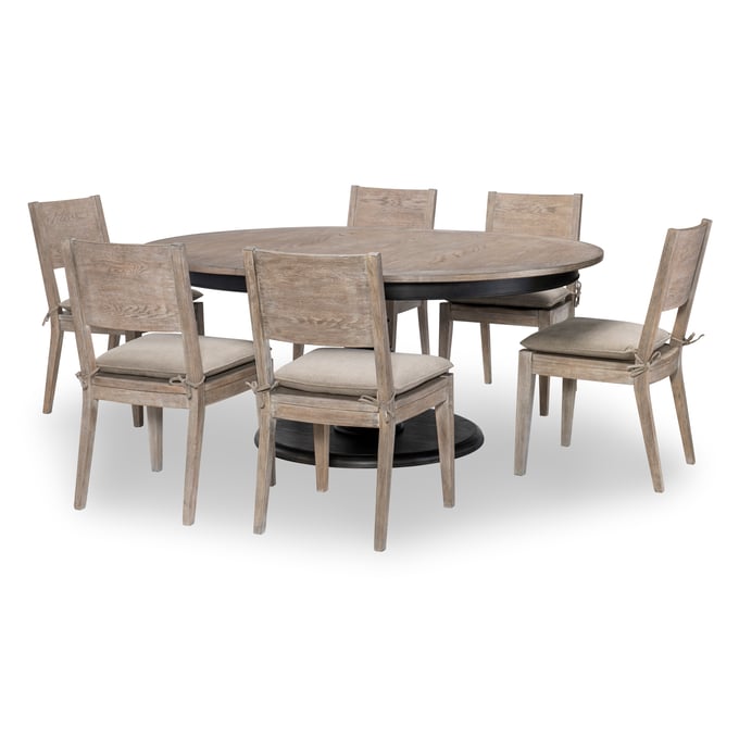 Legacy Furniture Halifax Java Flax Round 7pc Dining Room Set LGC-2400-521K-140-DR-S2