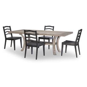 Legacy Furniture Halifax Flax Java Trestle 5pc Dining Room Set With Ladderb...