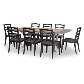 Legacy Furniture Halifax Flax Java Trestle 9pc Dining Room Set With Ladderb...