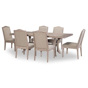 Legacy Furniture Halifax Flax Trestle 7pc Dining Room Set With Upholstered ...