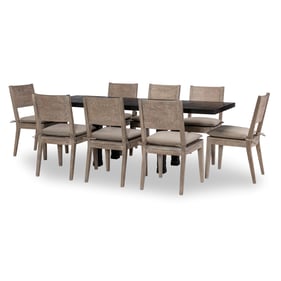 Legacy Furniture Halifax Java Flax 9pc Dining Room Set With Friendship Tabl...