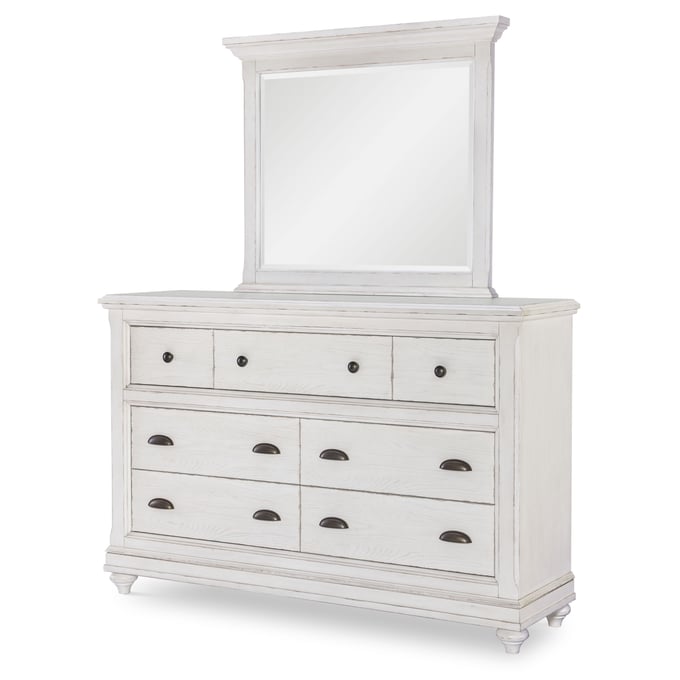 Legacy Furniture Cottage Park Aged White Dresser And Mirror LGC-2430-1200-0200-DRMR