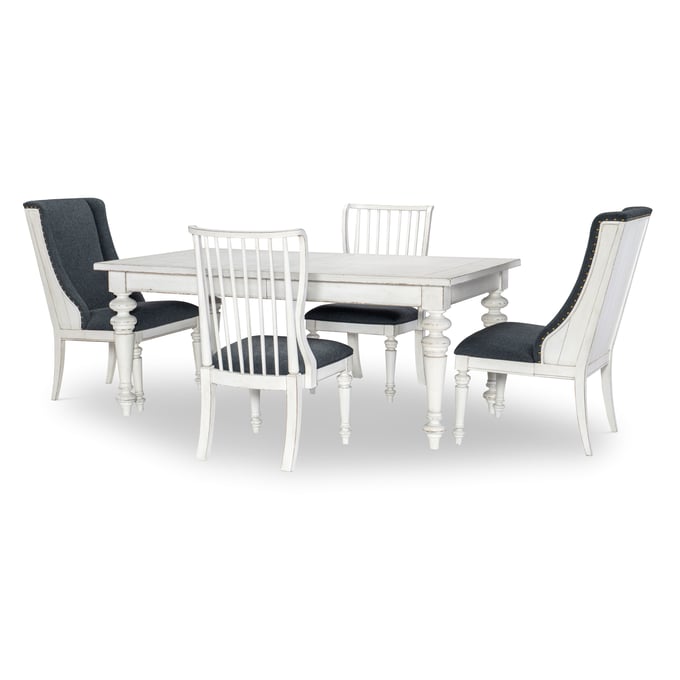 Legacy Furniture Cottage Park Aged White Rectangle 5pc Dining Room Set LGC-2430-121-140-450-DR-S1