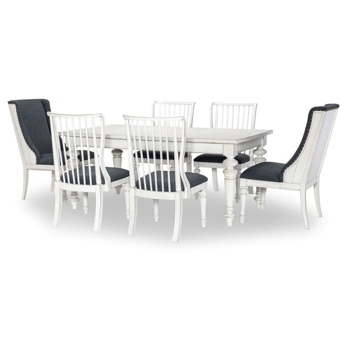 Legacy Furniture Cottage Park Aged White Rectangle 7pc Dining Room Set LGC-2430-121-140-450-DR-S2