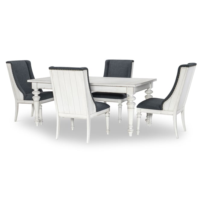 Legacy Furniture Cottage Park Aged White Rectangle 5pc Dining Room Set With Host Chairs LGC-2430-121-450-DR-S1