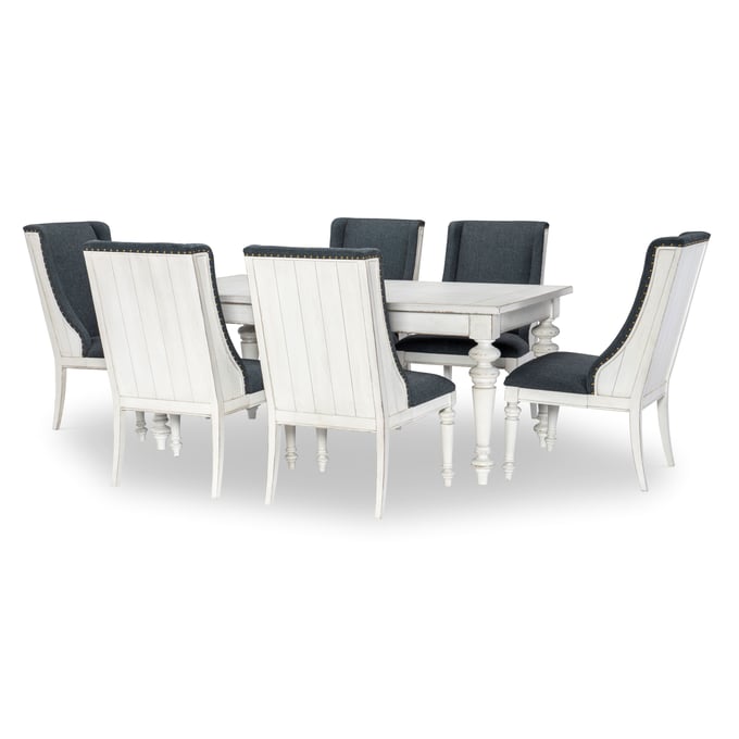 Legacy Furniture Cottage Park Aged White Rectangle 7pc Dining Room Set With Host Chairs LGC-2430-121-450-DR-S2