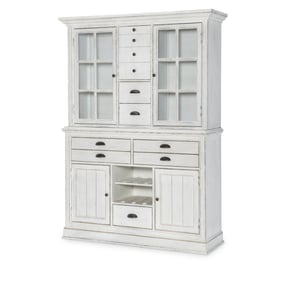 Legacy Furniture Cottage Park Aged White Credenza Server With Hutch