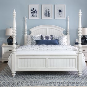 Legacy Furniture Cottage Park Aged White 2pc Bedroom Set With Queen Poster ...