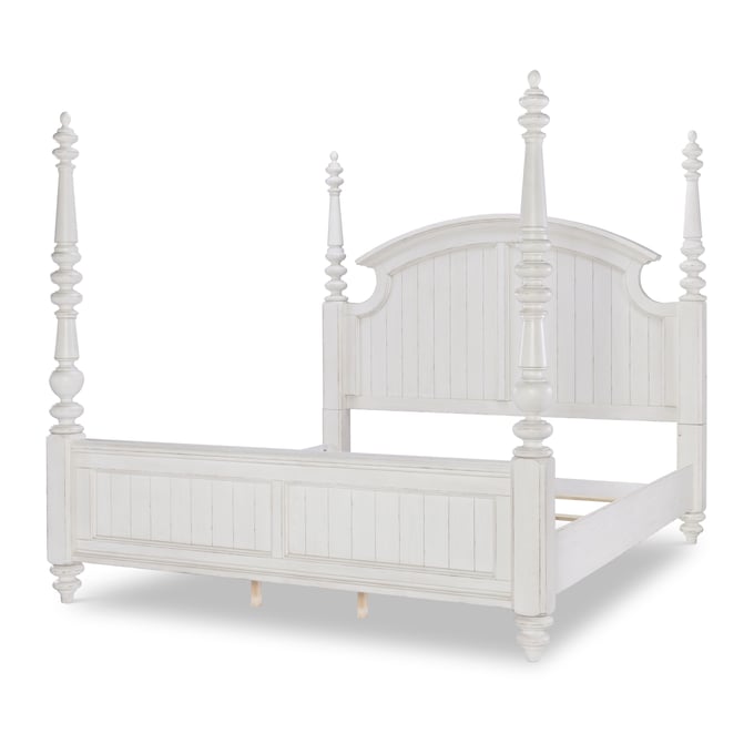 Legacy Furniture Cottage Park Aged White King Poster Bed LGC-2430-4206K