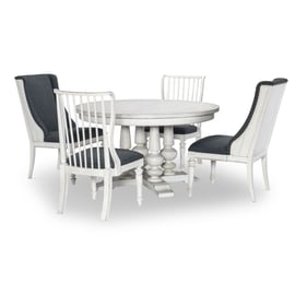 Legacy Furniture Cottage Park Aged White Round 5pc Dining Room Set